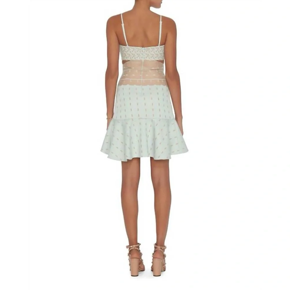 Jonathan Simkhai Cut Out Dress in Mint Green and Nude Size 6 NWOT - Picture 3 of 13